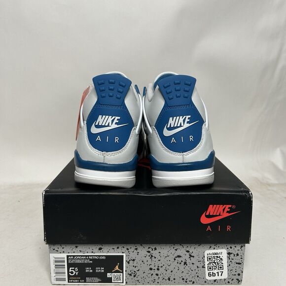 Nike Shoes Air Jordan 4 Retro GS “Military/Industrial Blue” 2024 - Picture 4 of 6